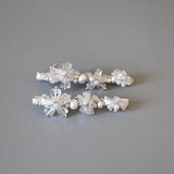 Clear Silver Flower Clip (2pcs)