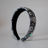 Thin Headband flower Denim Blue Heart