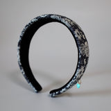 Thin Headband flower Denim Blue Heart