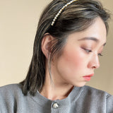 Narrow Headband Black Gold Studs