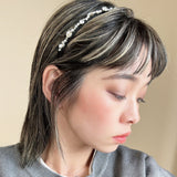 Narrow Headband Black Silver