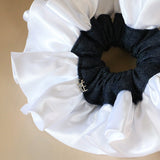 Baby Frills Scrunchie Denim White