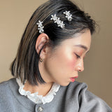 Silver Flower 3pcs Clip