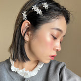 Silver Flower 3pcs Clip