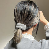 Double Silver Ring Studs Hair Pony