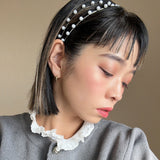 Silver Pearl Line Headband