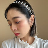 Silver Pearl Line Headband