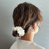 Shiny Milkey White Mini Scrunchie