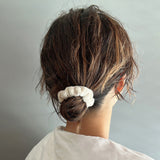 Off Beige Pile Mini Scrunchie