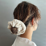 Off Beige Pile Scrunchie
