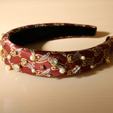 OG Headband Wine Red Gold