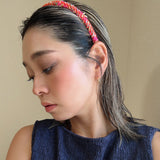 Tight Headband Pink Tweed No Studs