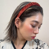 Slender Headband Velor Red