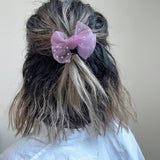 Clear Pink Ribbon Pony