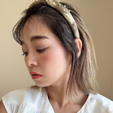 Slender Headband Beige Feather