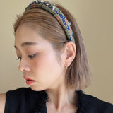 Slender Headband Navy Paisley 