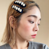 Navy Velor Silver Hair Pin