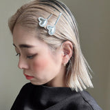 Metal Silver Heart Hair Pin