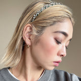 Narrow Headband Green Silver