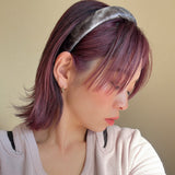 Slender Headband Velor Silver Gradation No Studs