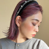 OG Headband Black Mini Ribbon Silver