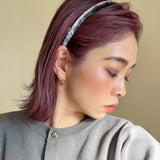 Tight Headband Velor Silver Gradation No Studs