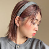 Slender Headband Grey Wool No Studs