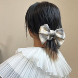 White Check Studs Scrunchie