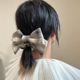 White Check Studs Scrunchie