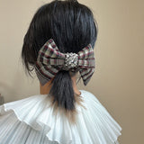 Mix Check Studs Scrunchie