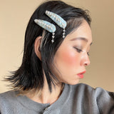 Hair Pin Blue Silver