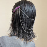 Hair Pin Purple Chain