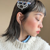 Straight Hair Clip Lt.Blue Pearl