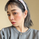 Slender Headband Pink Tweed No Studs