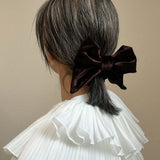 Big Ribbon Chocolate Velour Scrunchie