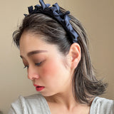 OG Headband Satin Ribbon Dark Navy