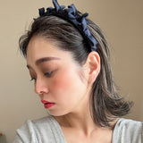 OG Headband Satin Ribbon Dark Navy