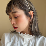 Narrow Headband Grey Silver Studs