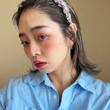 Frills Pink Tweed Headband No Studs
