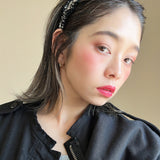Frills Black Tweed Headband No Studs