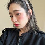 Frills Brown Tweed Headband No Studs