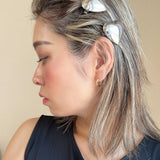 Big Silver Heart Hair Clip