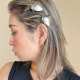 Big Silver Heart Hair Clip
