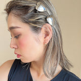 Big Silver Heart Hair Clip