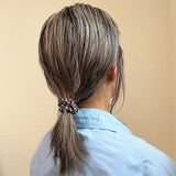 Silk Pony White Blue Checker