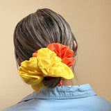 Double Silk Scrunchie Yellow Orange