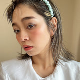 Gather Headband Lt. Blue Satin