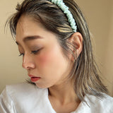 Gather Headband Lt. Blue Satin