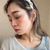 Gather Headband Milky White Lace