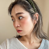 Gathered Headband Silk Olive